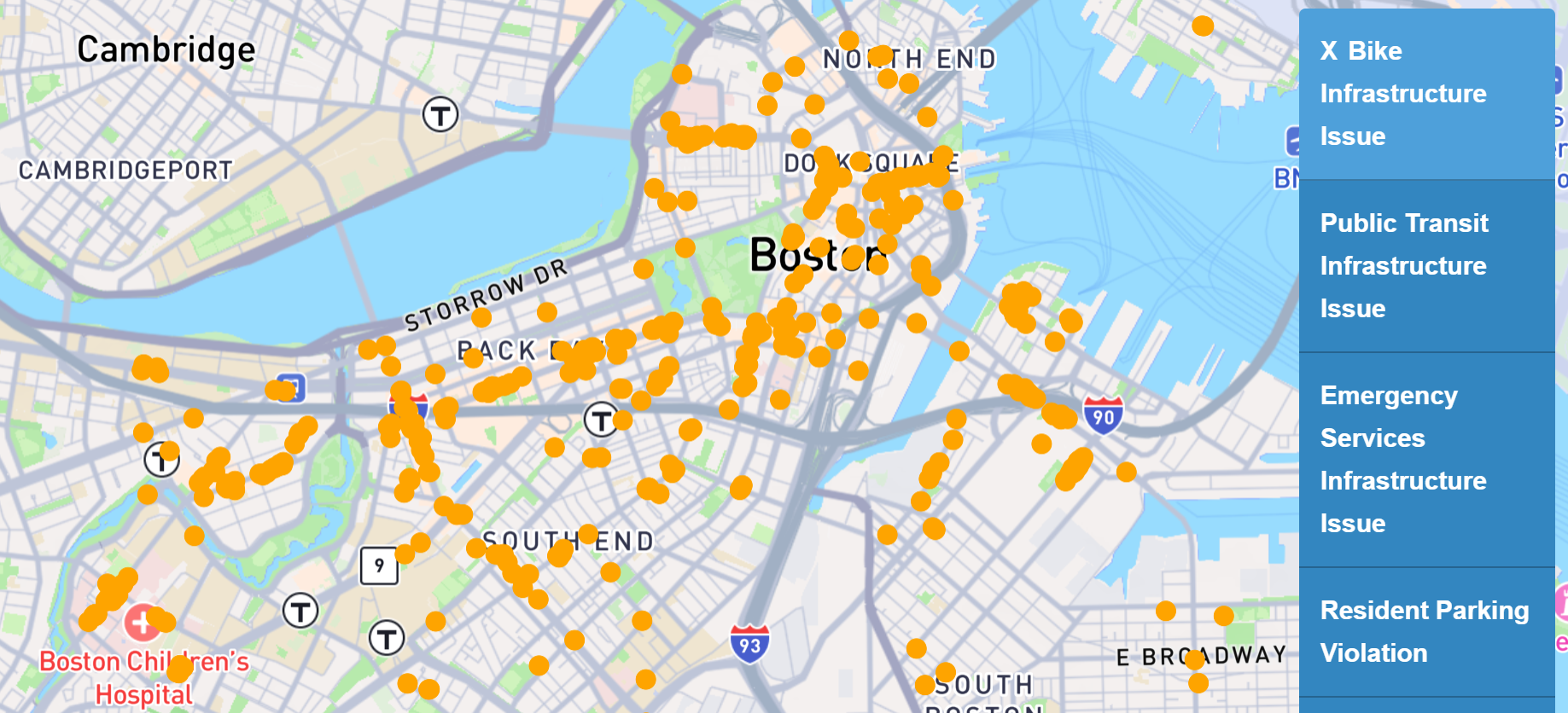 Preview of the 311 Infrastructure Issue Identifier interface.